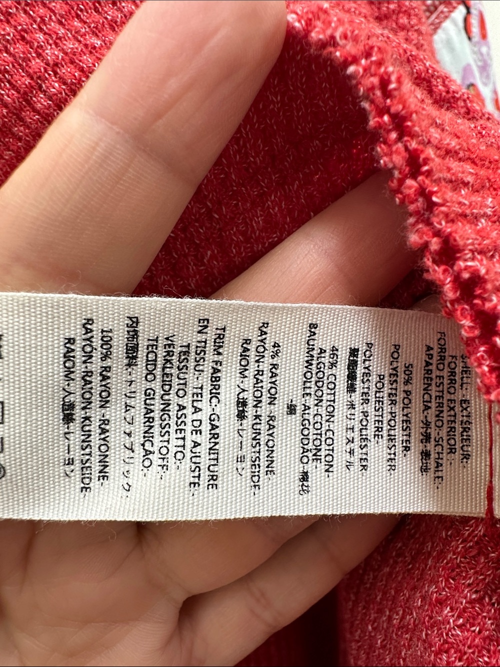 Women’s Red Mixed-Sleeve Lightweight Knit Top - Picture 6 of 6